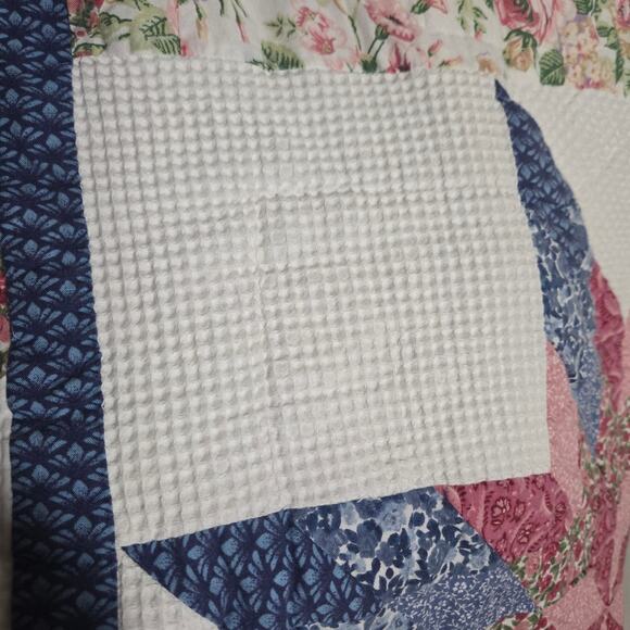 Vtg Quilt Twin Full 68x82 Stars Patriotic Americana Handmade Multicolor Country - Picture 5 of 6